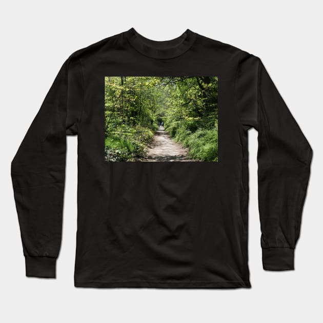 Beautiful young family on a walk in autumn fores Long Sleeve T-Shirt by fantastic-designs